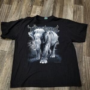 JOLIGOLF Thailand Kingdom Of Elephants T-Shirt Men's Black Asia Jungle XL